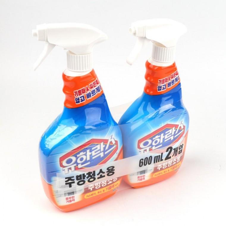 유한락스 주방청소용 2개 600ml 유한락스 주방 스프레이
