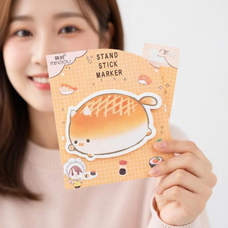 디자인 공부 떡메 30매 캐릭터 모양 점착메모지