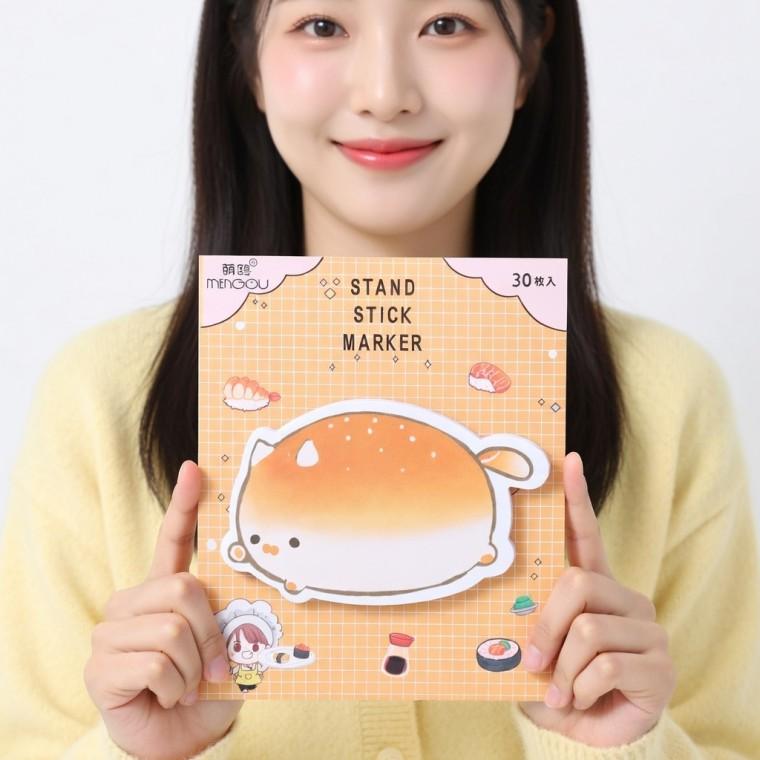 다이어리 필기 디자인 기록 만두모양 점착식 메모지
