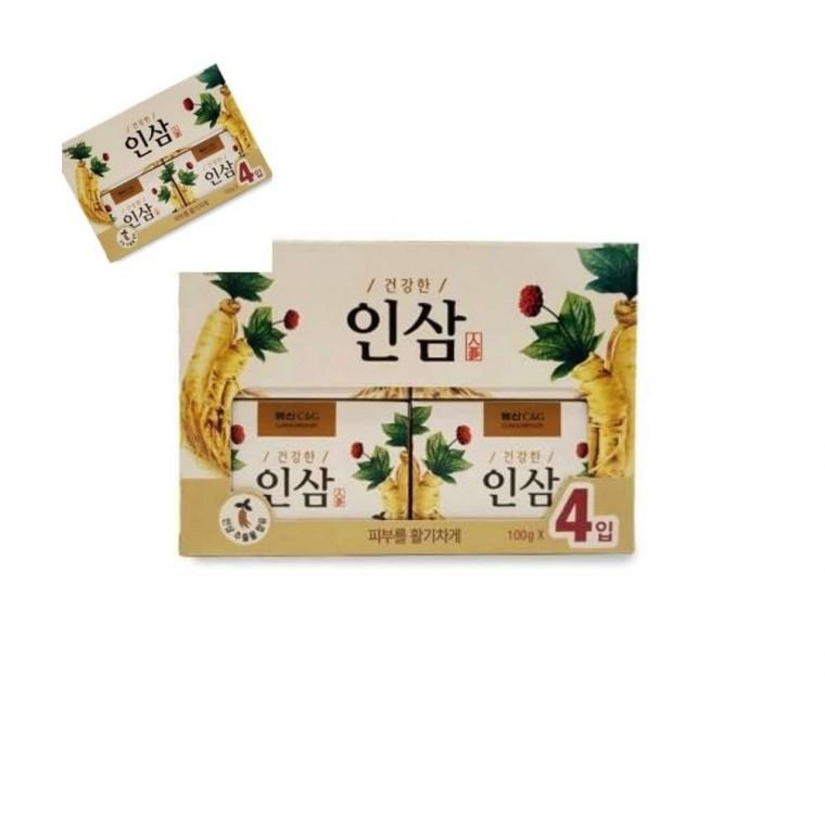 루미나D 비누 건강한 인삼 추출물 고체 클렌징바 세안 세수 4개입