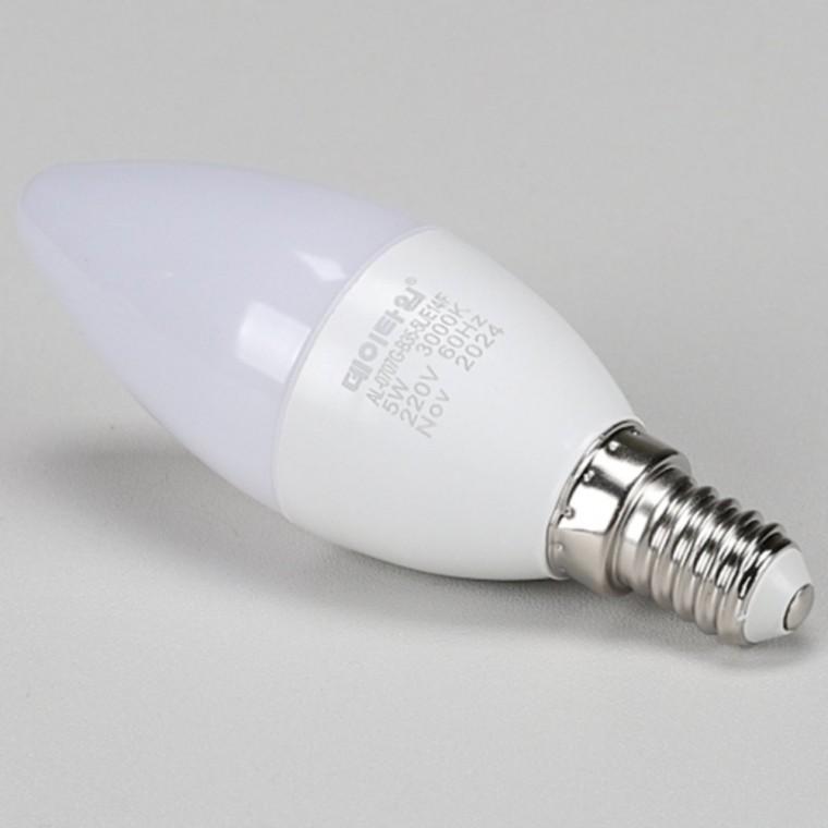 불투명 LED 촛대구 5W E14 전구색 촛대전구