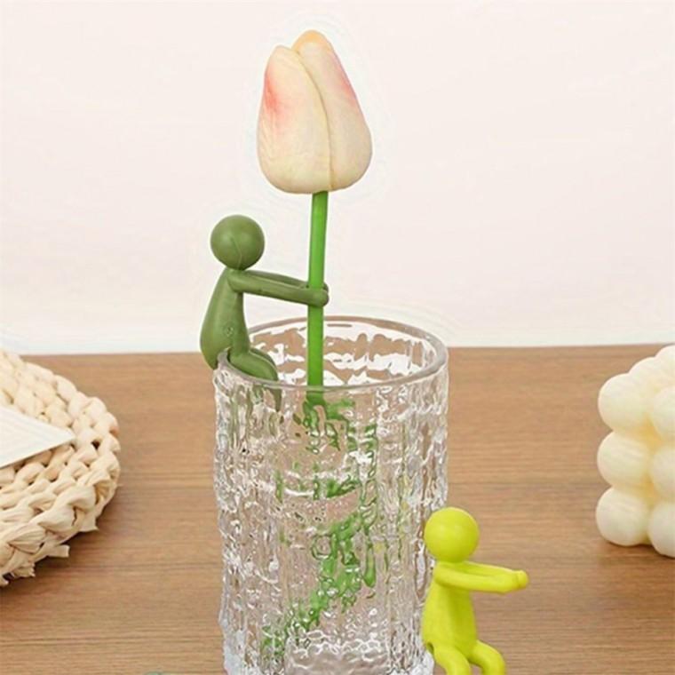 꽃병꽃지지대3p 고정끈 미니꽃병 예쁜화병