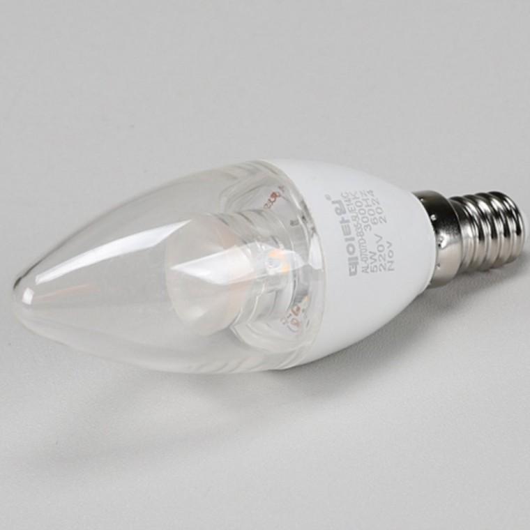 투명 LED 촛대구 5W E14 전구색 인테리어전구