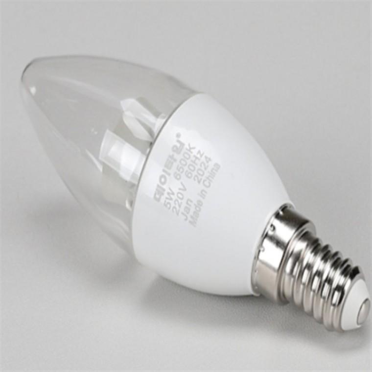 투명 LED 촛대구 5W E14 주광 led장식전구