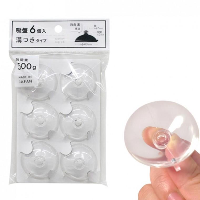 일본 야마다 40mm 투명 흡착판 모자걸이 행주걸이 6P