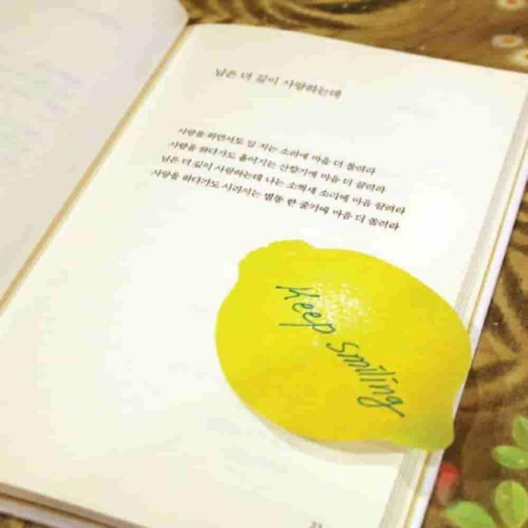레몬 스티키노트 디자인메모지 접착메모지 레몬스티커
