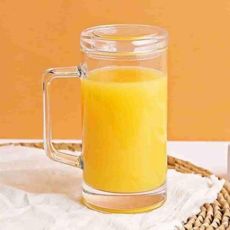 뚜껑 세트 손잡이컵 380ml 1P 손잡이유리컵 머그컵뚜껑 손잡이유리잔