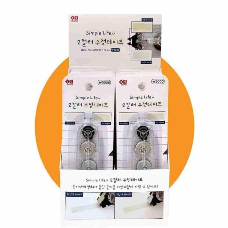 2컬러 수정테이프 16개 화이트 수정펜 문구류