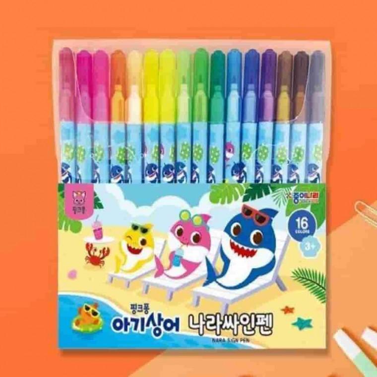 나라싸인펜 16색 리뉴얼 다색펜 다이어리꾸미기펜 다꾸펜