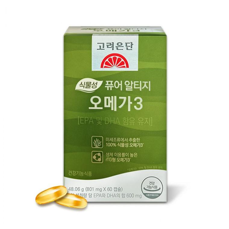 고려은단 식물성 퓨어 알티지 오메가3 60캡슐x1개 2개월분