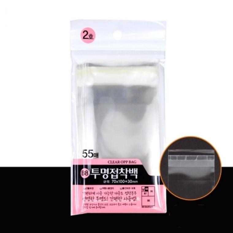 투명접착백 70x100mm 165매 포장투명비닐 접착포장지