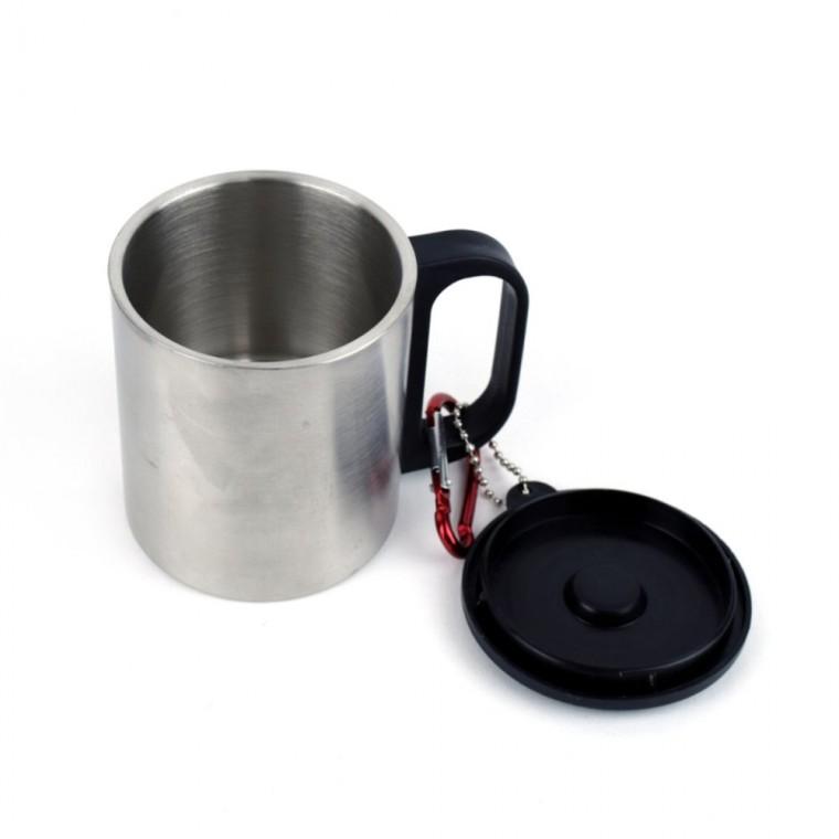 이중등산컵 200ml 등산용스텐컵 손잡이스텐컵 스텐물컵