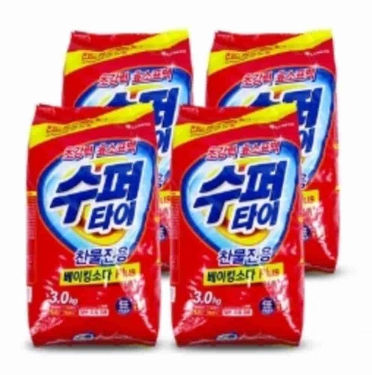 빨래 베이킹소다 3kg 4개 세탁가루 효소세제 세탁가루세제 세탁분말세제