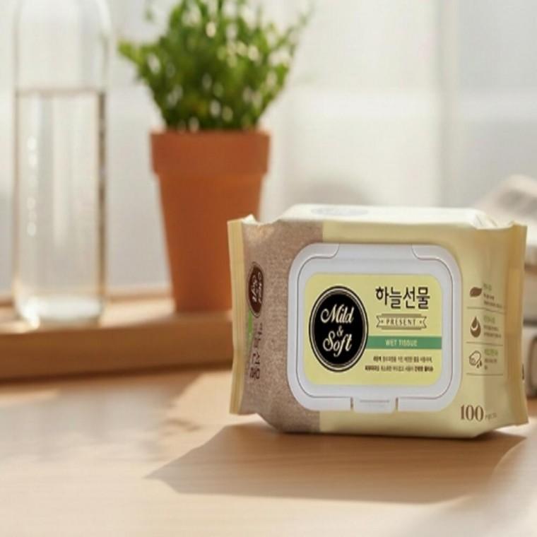 아기물티슈 100매 손세정물티슈 대용량물티슈 캡형물티슈