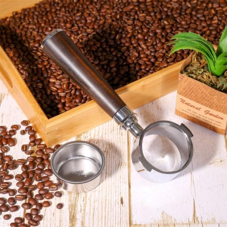 마호가니 바텀리스 포터필터 51mm 월넛 커피머신용품 에스프레소필터