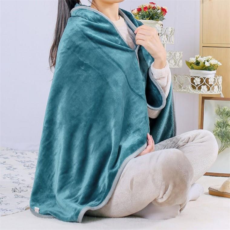 극세사 망토 담요 70x130cm 블루그린 담요쇼핑몰 극세사대형담요 차박용품