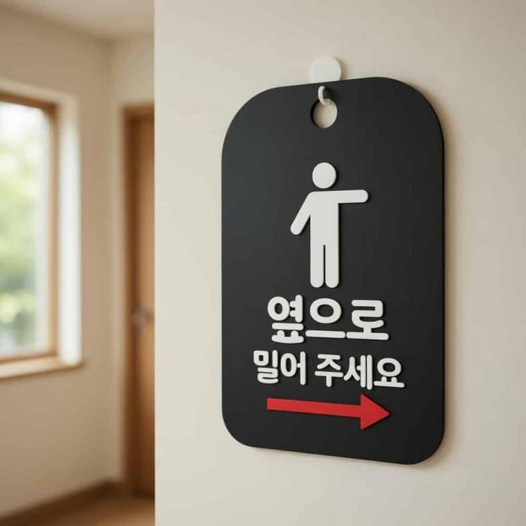 옆으로 밀어주세요 안내판 문간판 알림판