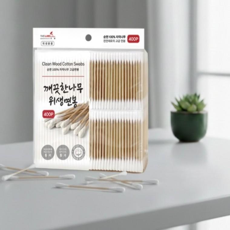 고급면봉 400P 5개 샤워면봉 대용량면봉 위생면봉