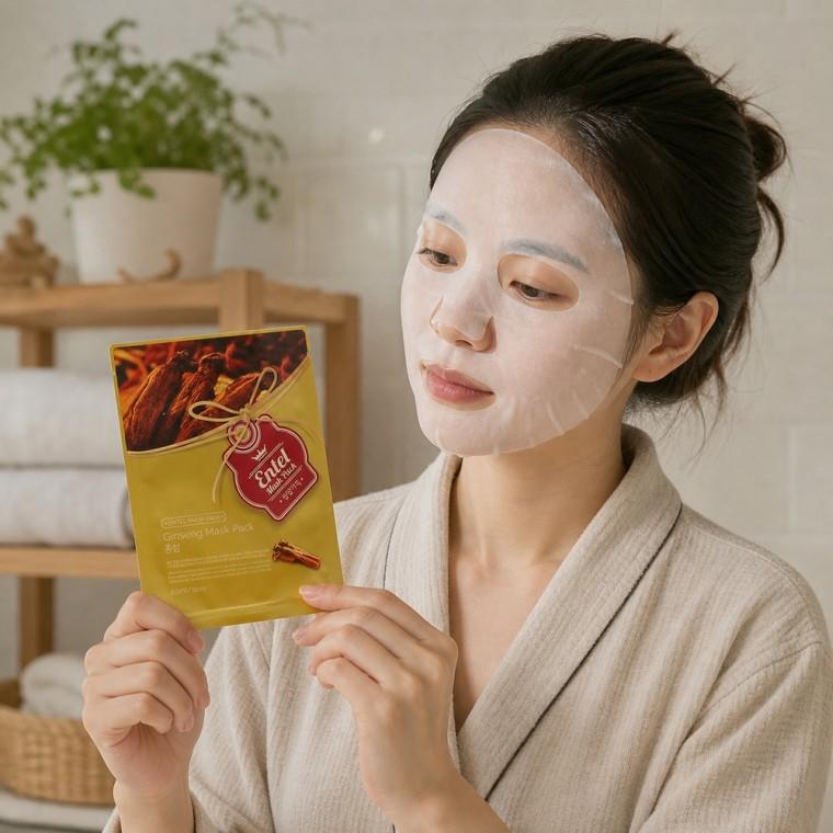 홍삼 마스크팩 시트마스크 영양공급 리프팅케어 피부활력 안심처방 홈케어