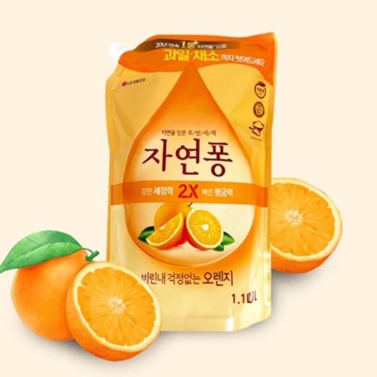 오렌지 주방세제 리필 1.1L 2개 1종주방세제 주방세제1종 1종세제