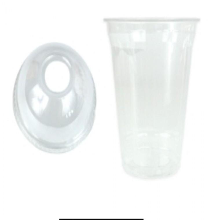 일회용 투명컵 473ml 돔형뚜껑 100개 테이크아웃커피용기 테이크아웃커피컵