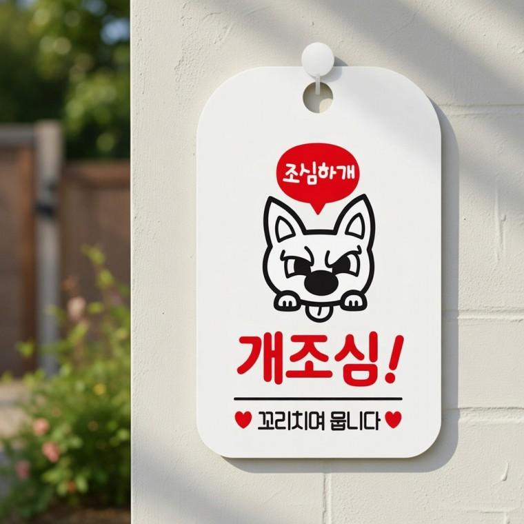 개조심 꼬리치면 뭅니다 안내판 포맥스표지판 포맥스안내판