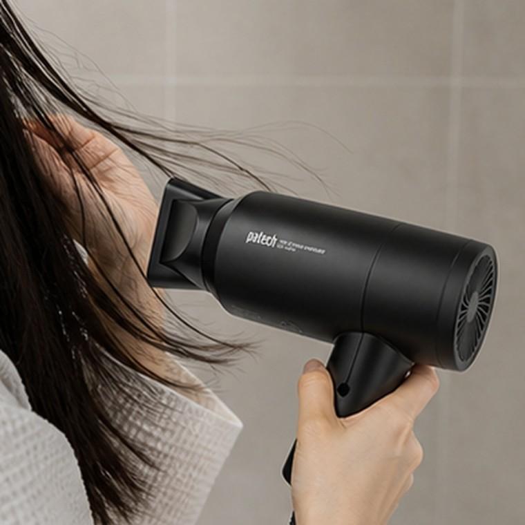 접이식 헤어드라이기 4단 풍속 온도조절 집중노즐 이중안전 1600W