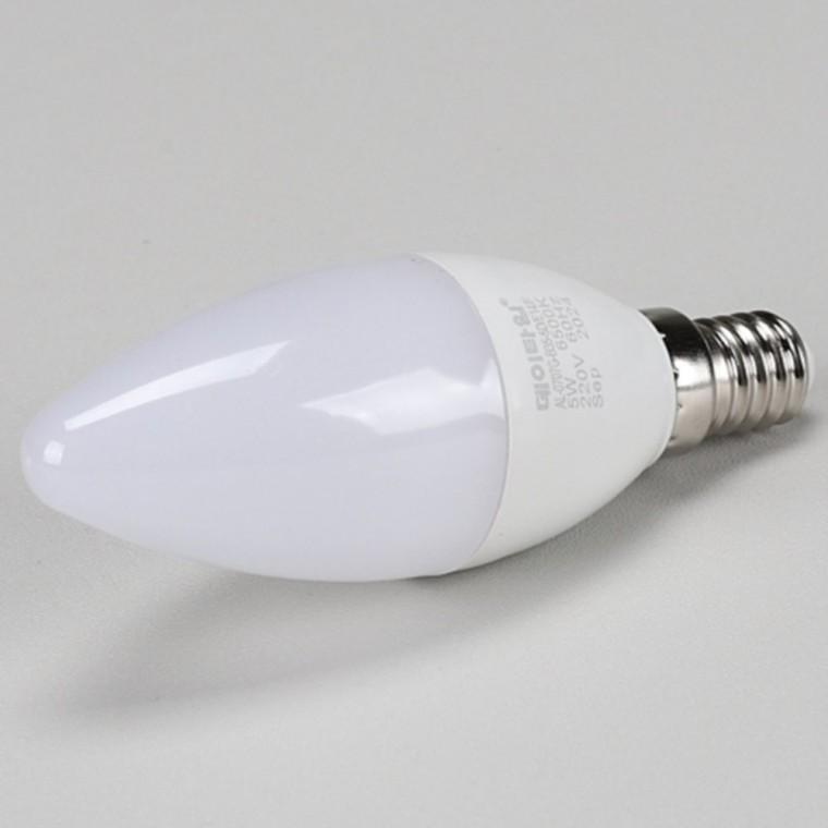 불투명 LED 촛대구 5W E14 주광 벌브전구