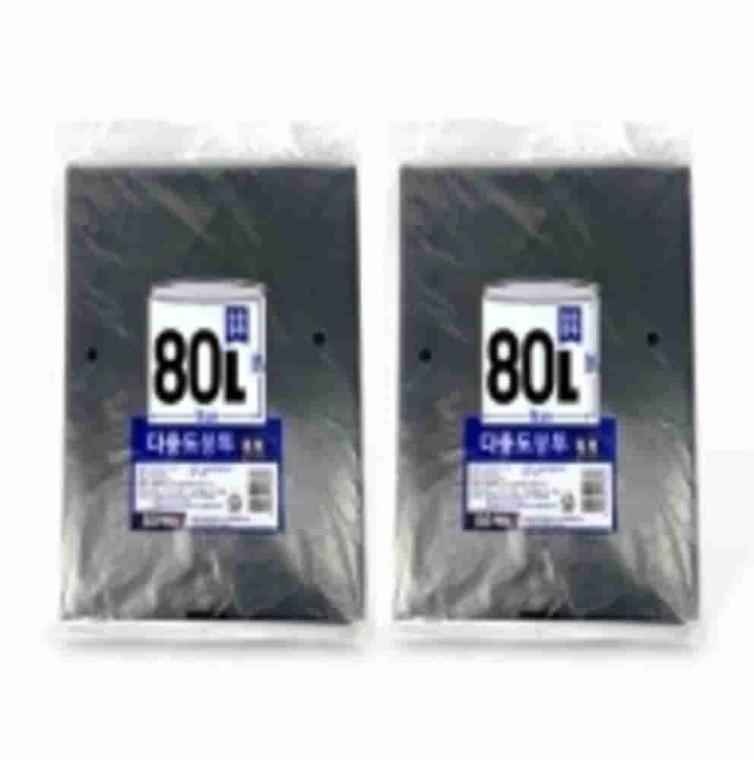 평판 쓰레기봉투 검정 80L 76x94cm 100매 청소봉투 반투명봉투 반투명비닐