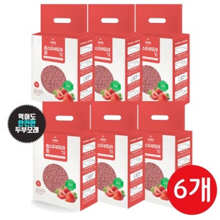 웁스 두부모래 딸기향 7L X 6개