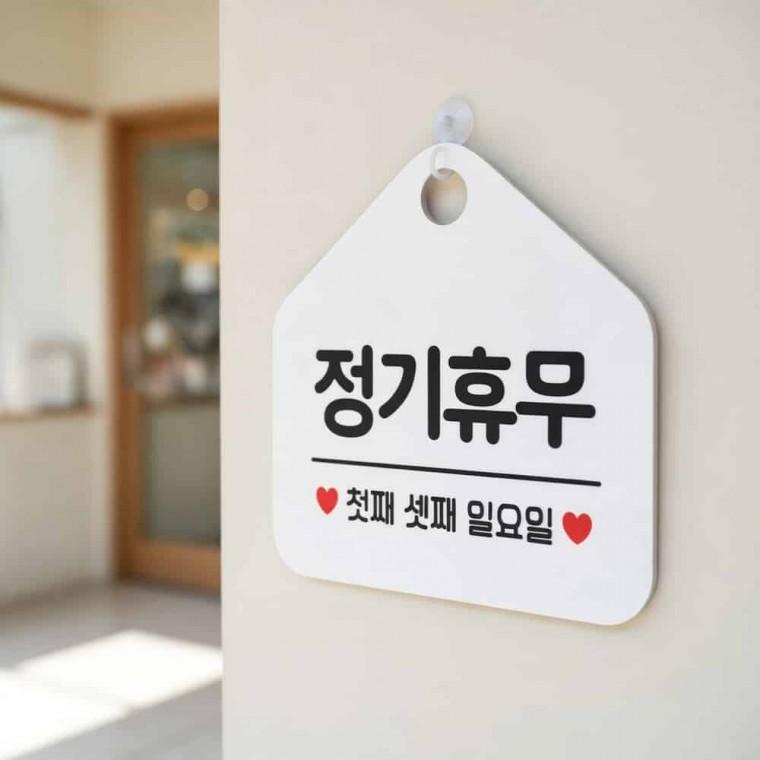정기휴무 안내 표지판 정기휴일안내판 휴무안내문
