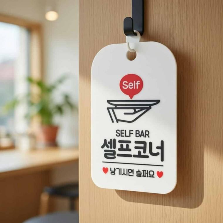 셀프코너 안내판 안내팻말 식당표지판