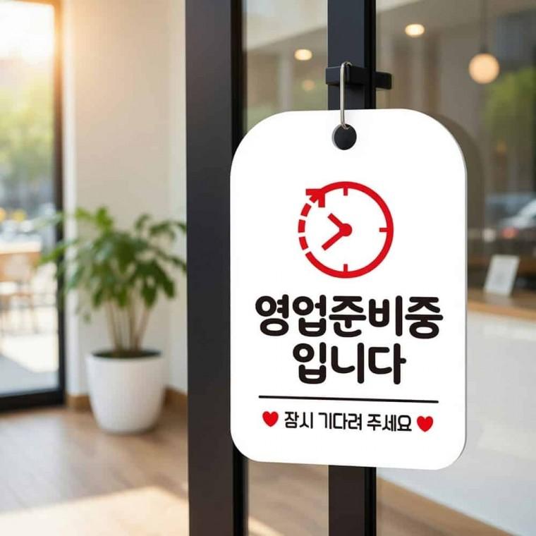 영업준비중 안내판 오픈팻말 사인물
