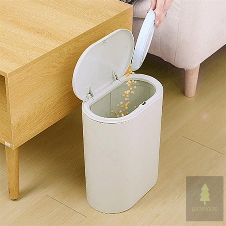 원터치 휴지통 10리터 슬림형 10리터쓰레기통 가정용쓰레기통10리터 뚜껑쓰레기통10l