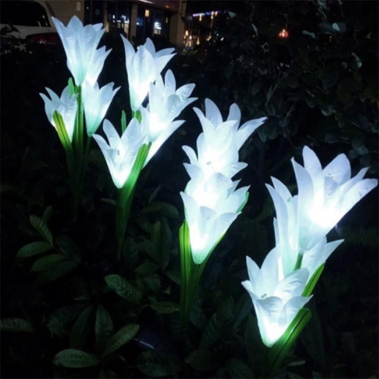 LED 태양광 정원꽃조명 백합 화이트 led정원조명등태양광 태양광꽃조명등 정원조명