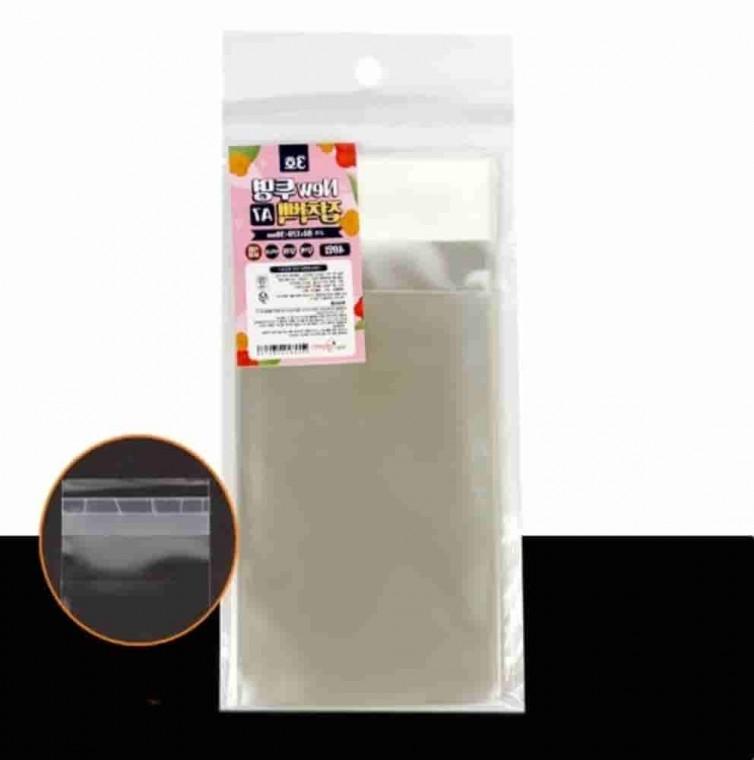 투명접착백 80x120mm 40매 포장봉투 접착비닐봉투 투명포장비닐 투명봉투