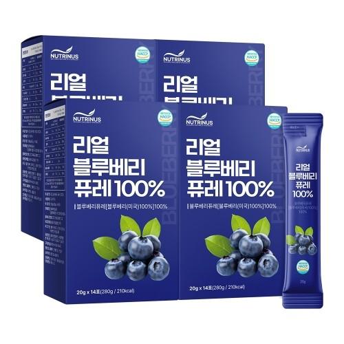 뉴트리너스 리얼 블루베리 퓨레 100% 20g x 14포 x 4박스