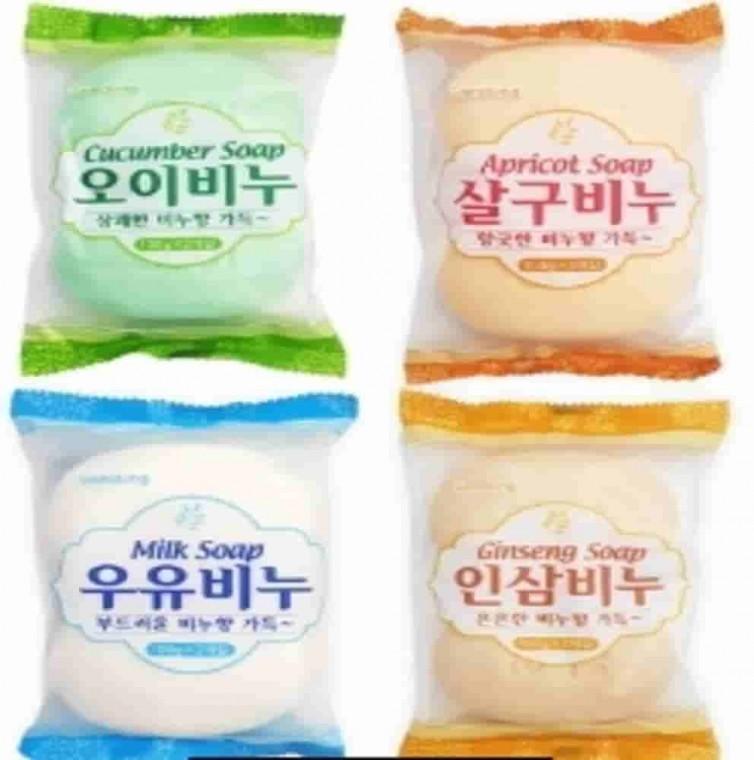 세안비누 2P 우유 오이 인삼 살구 목욕비누 고체비누 바디비누