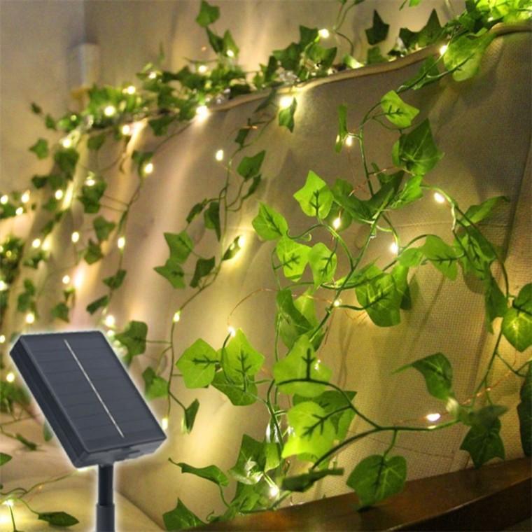 태양광 LED 넝쿨조명 나뭇잎 전구 5m 태양열전구줄조명 인테리어조명등 태양광led정원조명