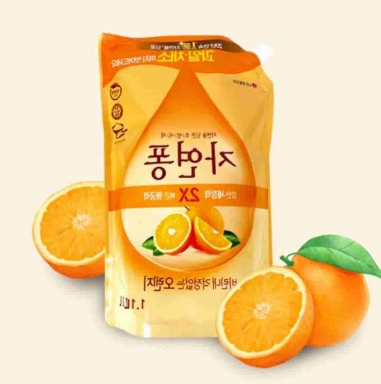 오렌지 주방세제 리필 1.1L 2개 과일야채세정제 채소세척제 과일세제 과일세척제