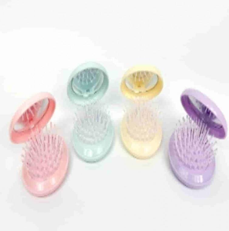 휴대용 빗거울 색상랜덤 6개 귀여운손거울 여행용브러쉬 미니거울 휴대용빗