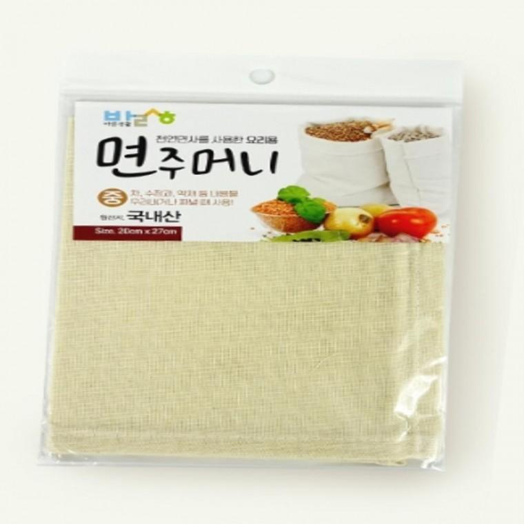 면주머니 중 20x27cm 3개 광목주머니 떡보자기 찜기보자기
