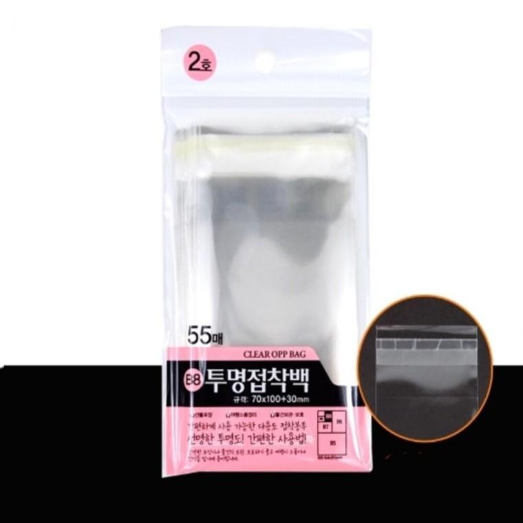 투명접착백 70x100mm 550매 PP비닐 포토카드비닐 선물비닐봉투