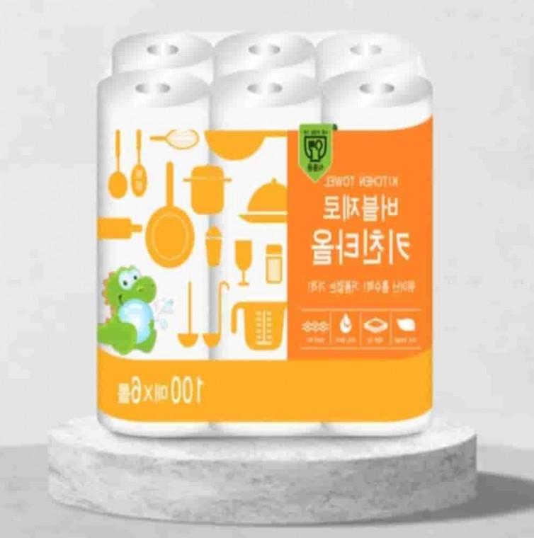 키친타월 100매 6롤 주방키친타월 롤행주 페이퍼타올 종이핸드타올