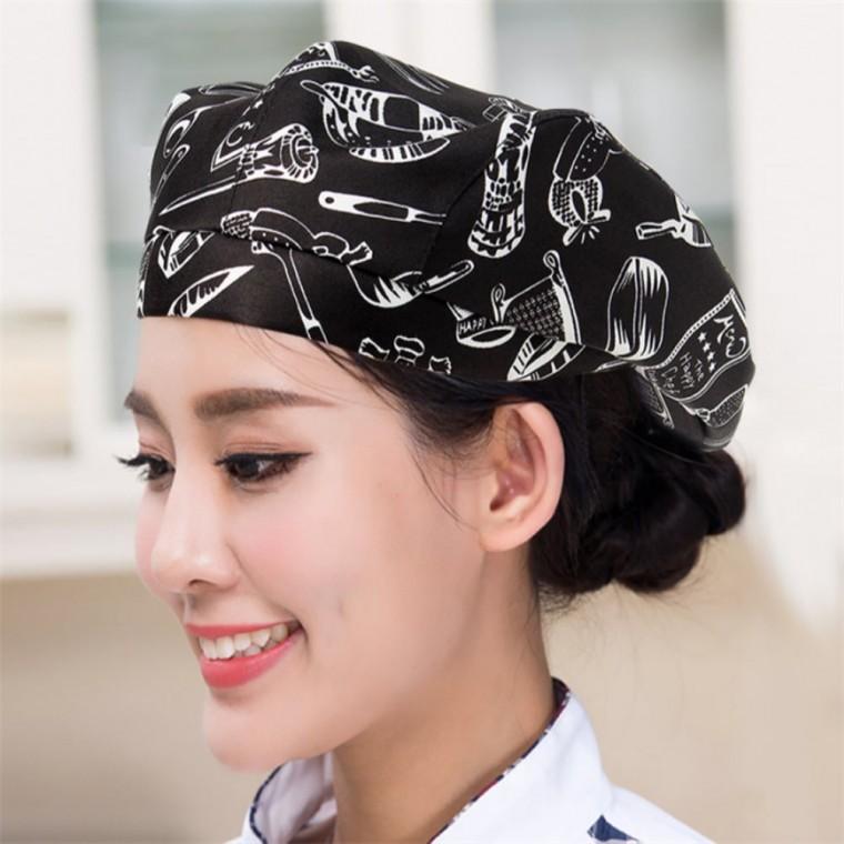 카페 베레모 주방모자 일러스트 바리스타모자여름용 여자주방모자 여자주방모자예쁜