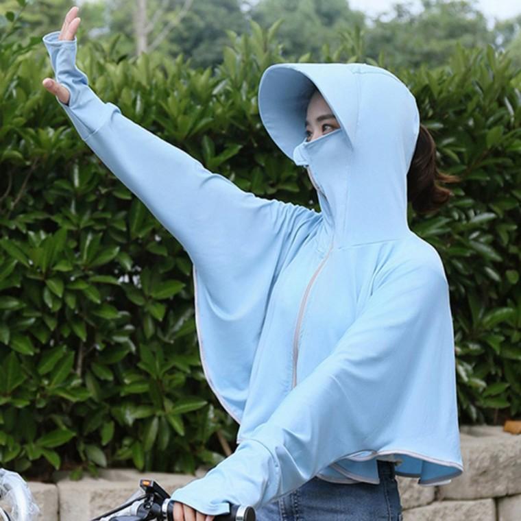 자외선차단 후드 집업 블루 자외선차단후드 휴양지옷 자외선후드