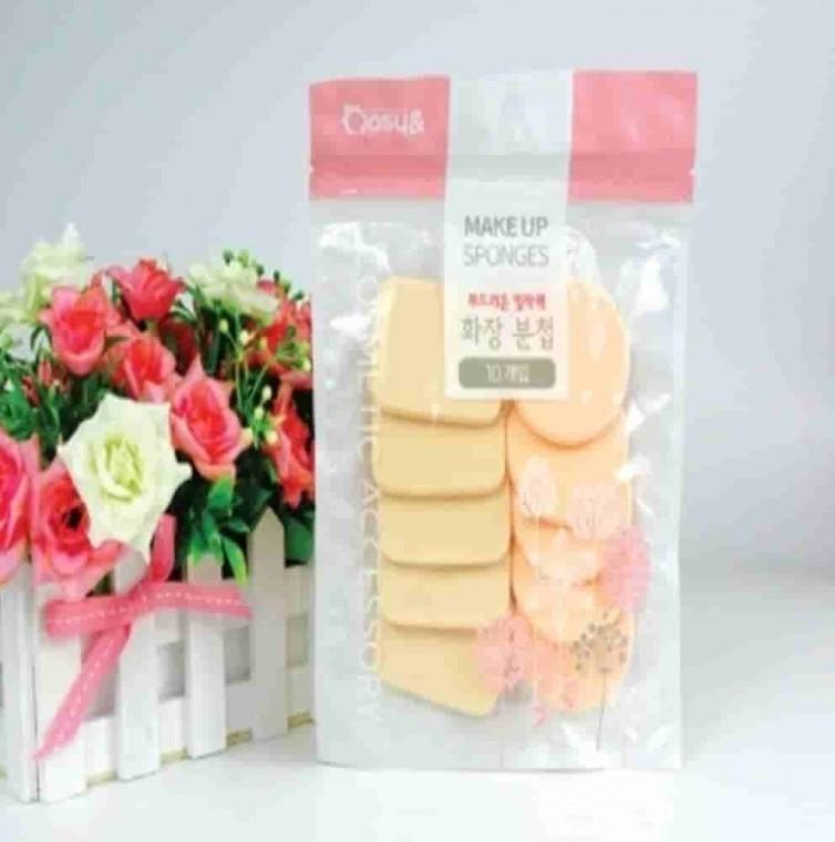스펀지 화장분첩 10개입 3개 사각 원형 파우더분첩 화장스펀지 파우더스펀지 팩트퍼프