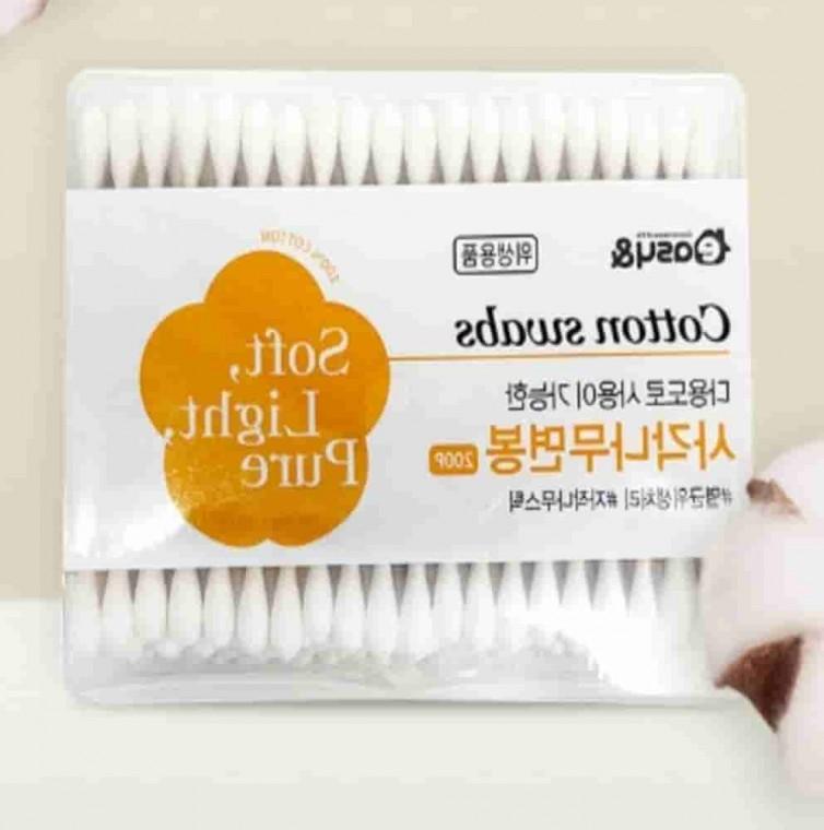 유아면봉 200P 2개 나무면봉 귀세척면봉 귀청소면봉