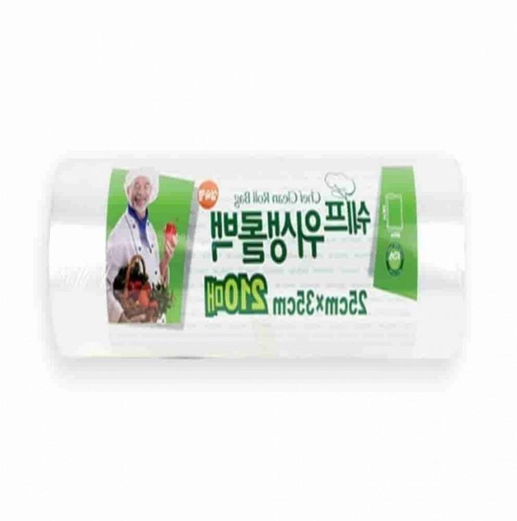 위생롤백 210매 소형 25x35cm 3개 일회용봉투 위생롤팩 위생봉투 포장비닐