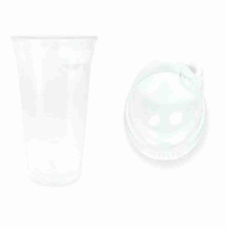 일회용 투명컵 414ml 돔형뚜껑 100개 카페일회용컵 카페테이크아웃컵 일회용플라스틱컵 테이크아웃아이스컵